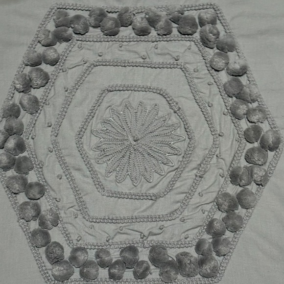 Pottery Barn Other - Pottery Barn Pom Pom Pillow Cover 20x20 Gray Cotton Boho Farmhouse